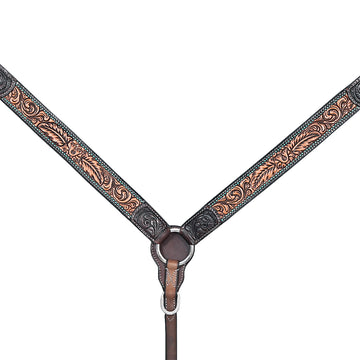 HILASON Western Horse Headstall Breast Collar Leather Brown